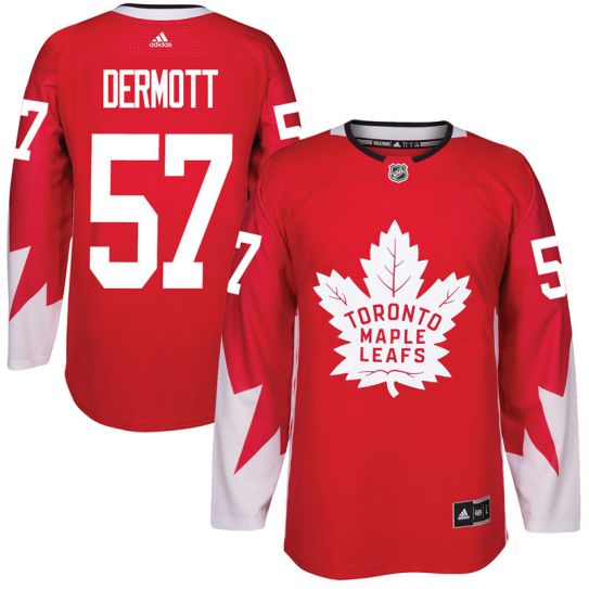 2017 NHL Toronto Maple Leafs Men #57 Travis Dermott red jersey